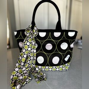 Talbots tote with scarf accent